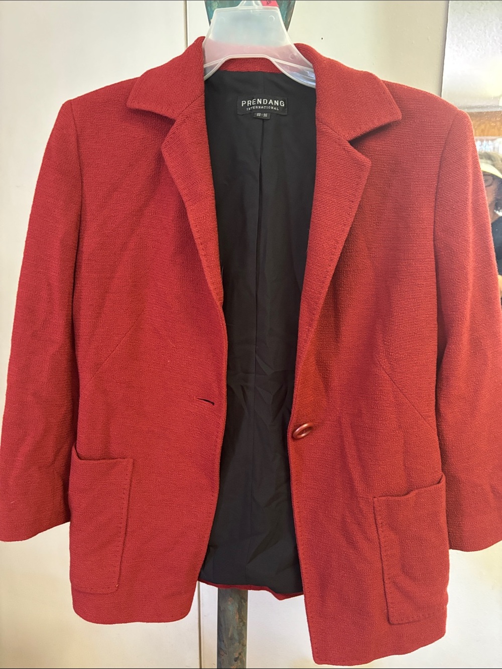 Men's Red Blazer - Classic Single-Button Jacket